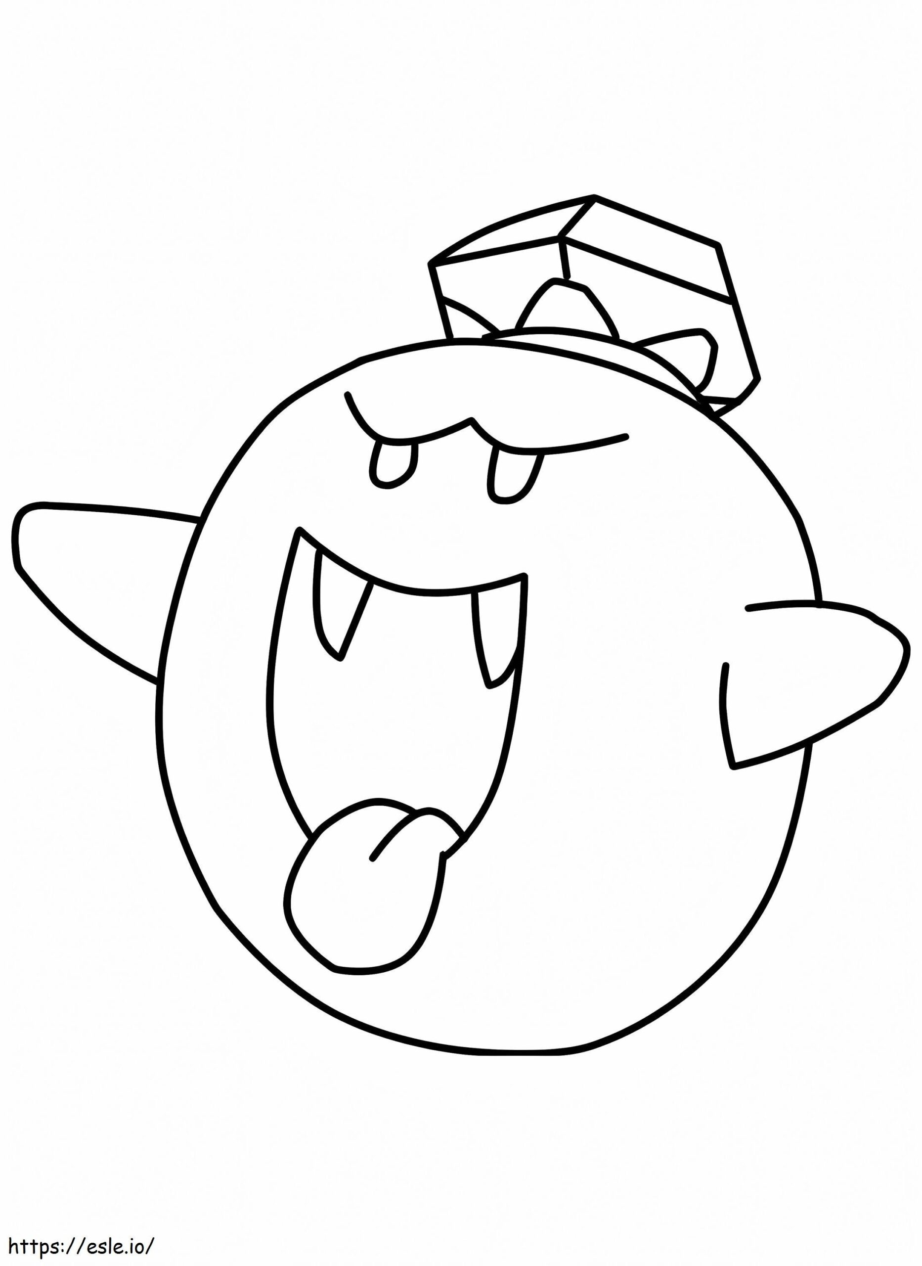 King Boo From Mario Coloring Page