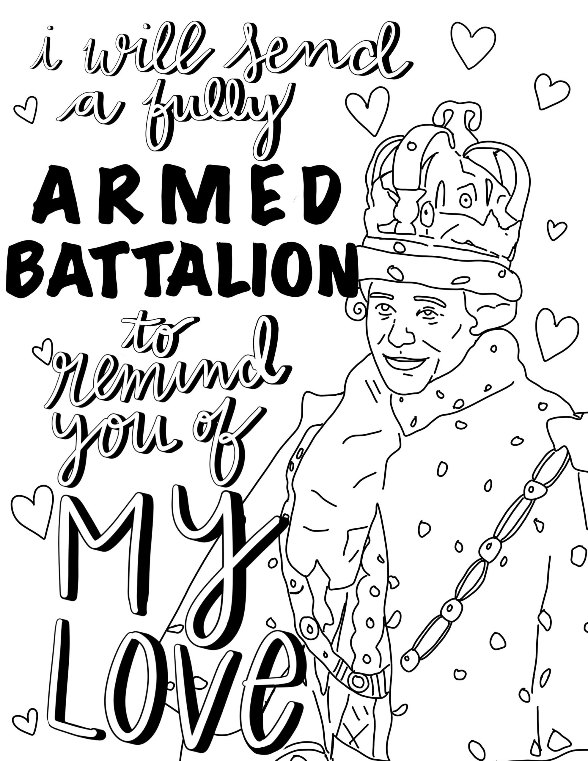 King George Hamilton Coloring Sheet Etsy