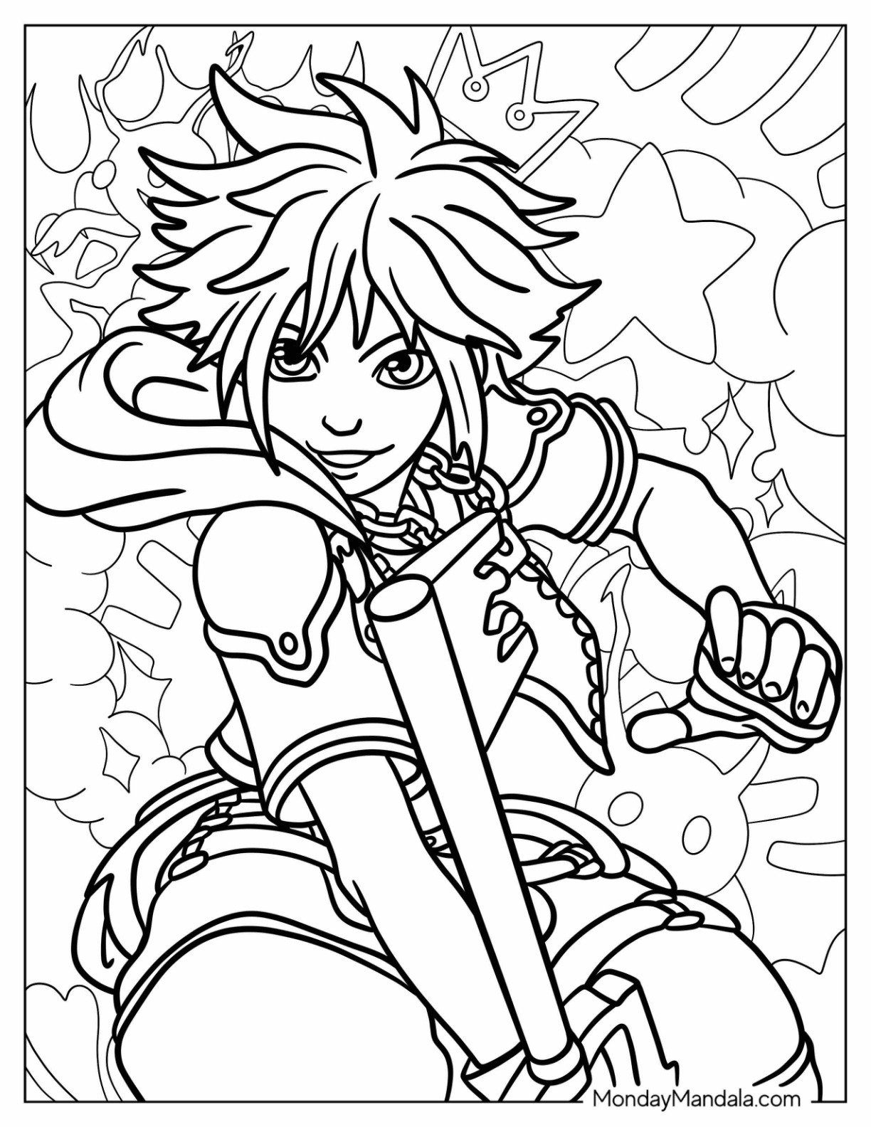 Kingdom Hearts Coloring Pages Free PDF Printables 