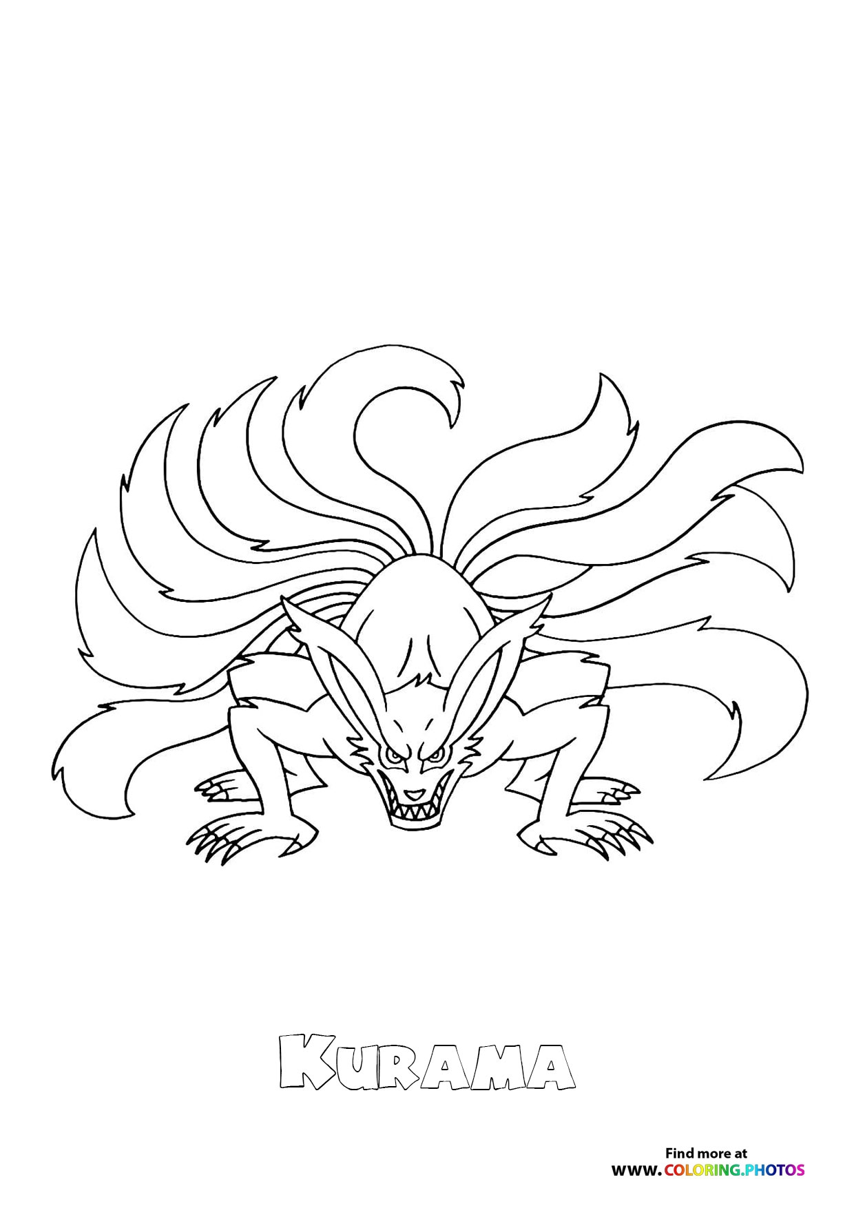 Kurama From Naruto Coloring Pages For Kids