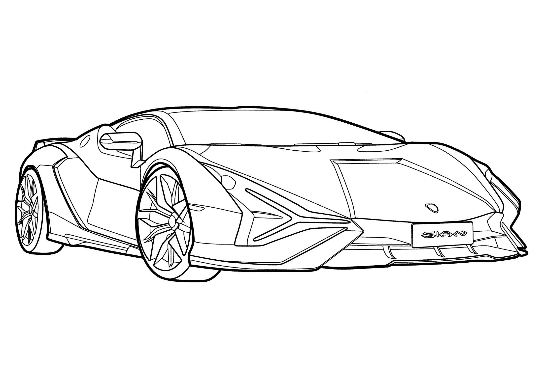 Lamborghini Sian Coloring Page Free And Printable