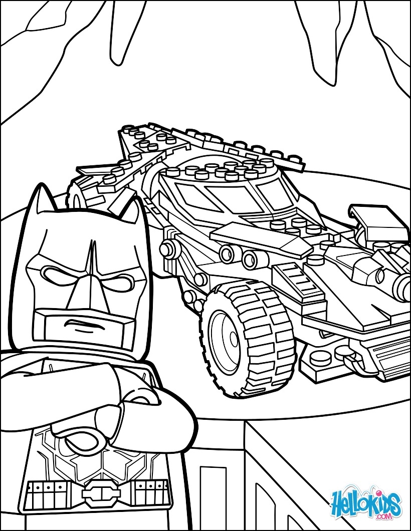 Lego Batman Batmobile Coloring Pages Hellokids