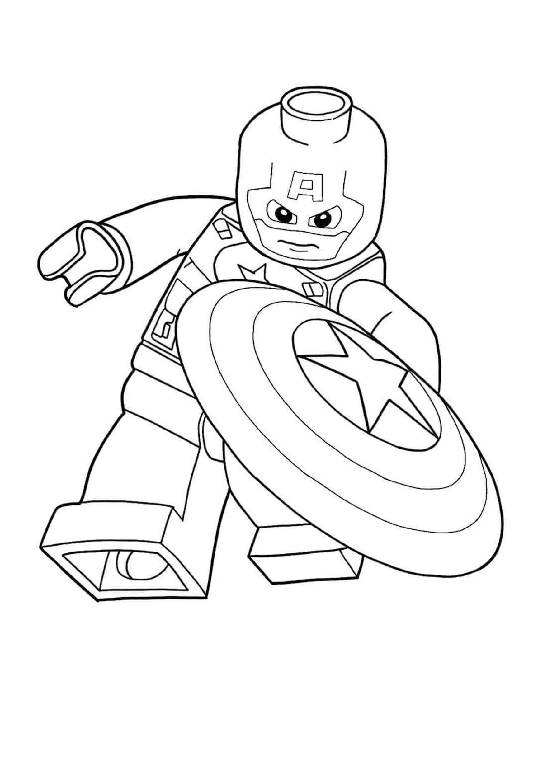 Lego Captain America Throwing His Shield Coloring Page Download Print Or Color Online For Free