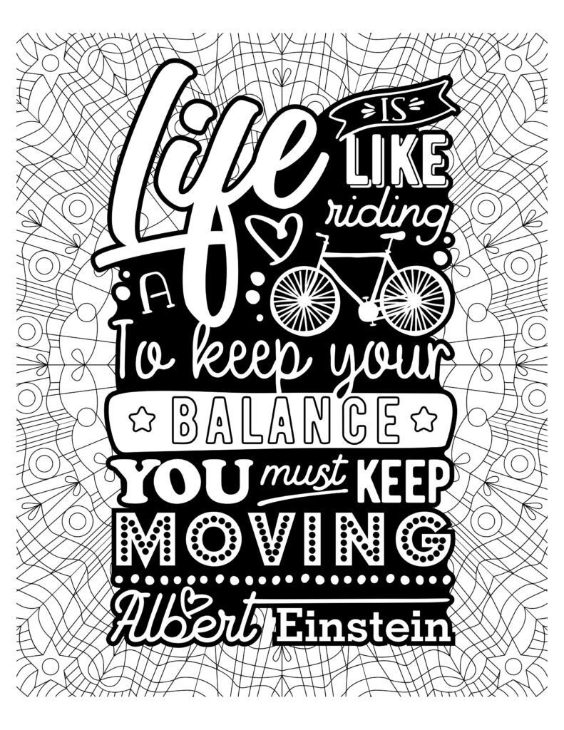 Life Is Like A Bicycle Colouring Sheet Thrifty Mommas Tips