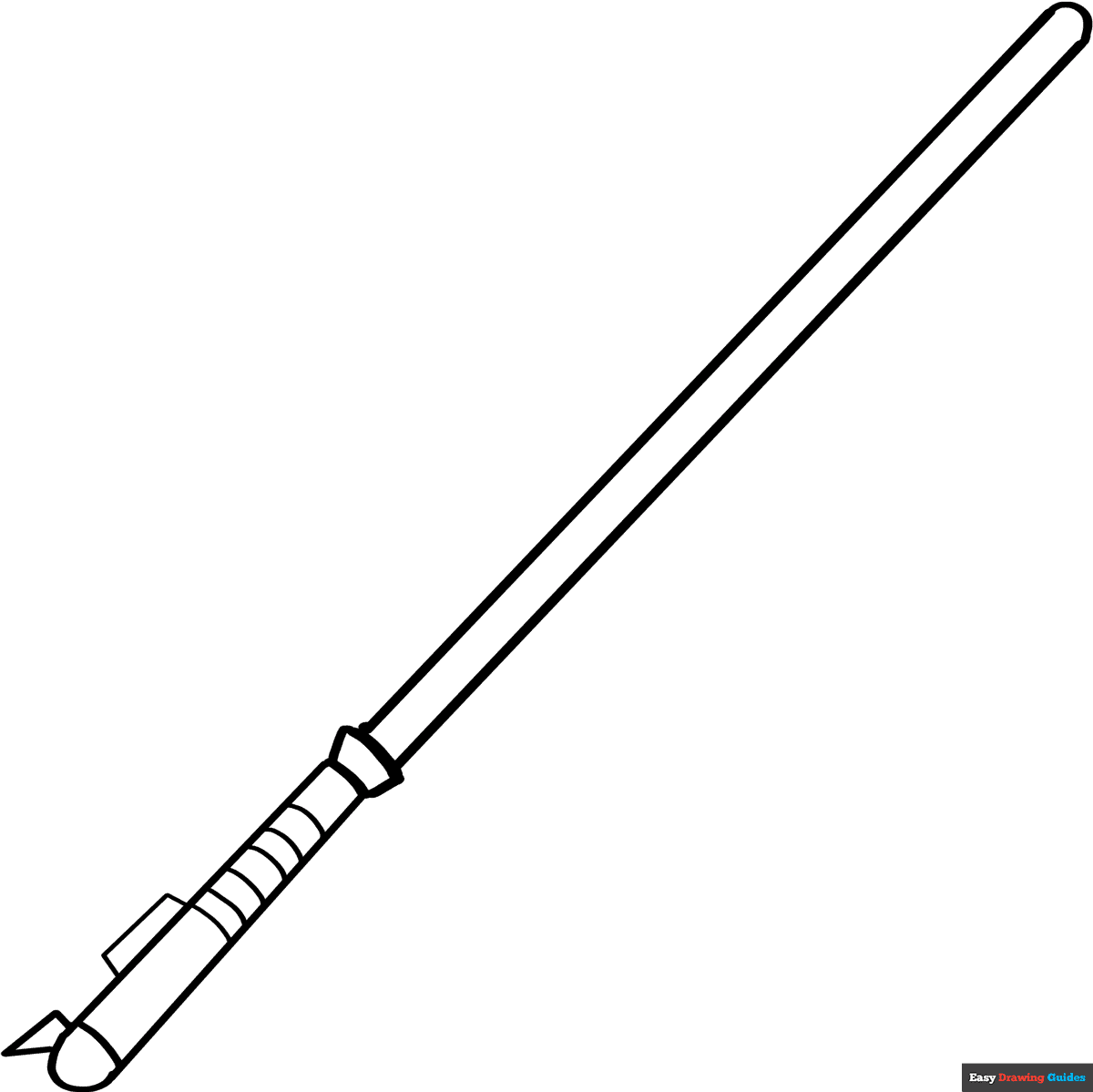 Lightsaber Coloring Page Easy Drawing Guides