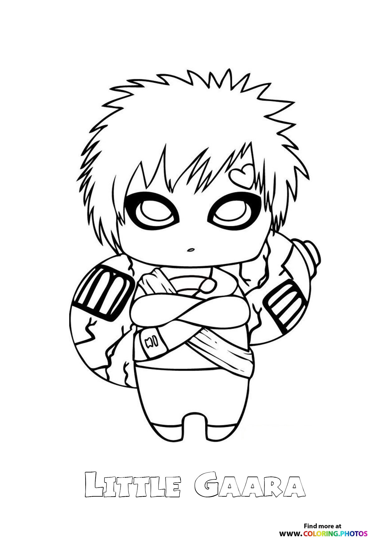 Little Gaara From Naruto Coloring Pages For Kids