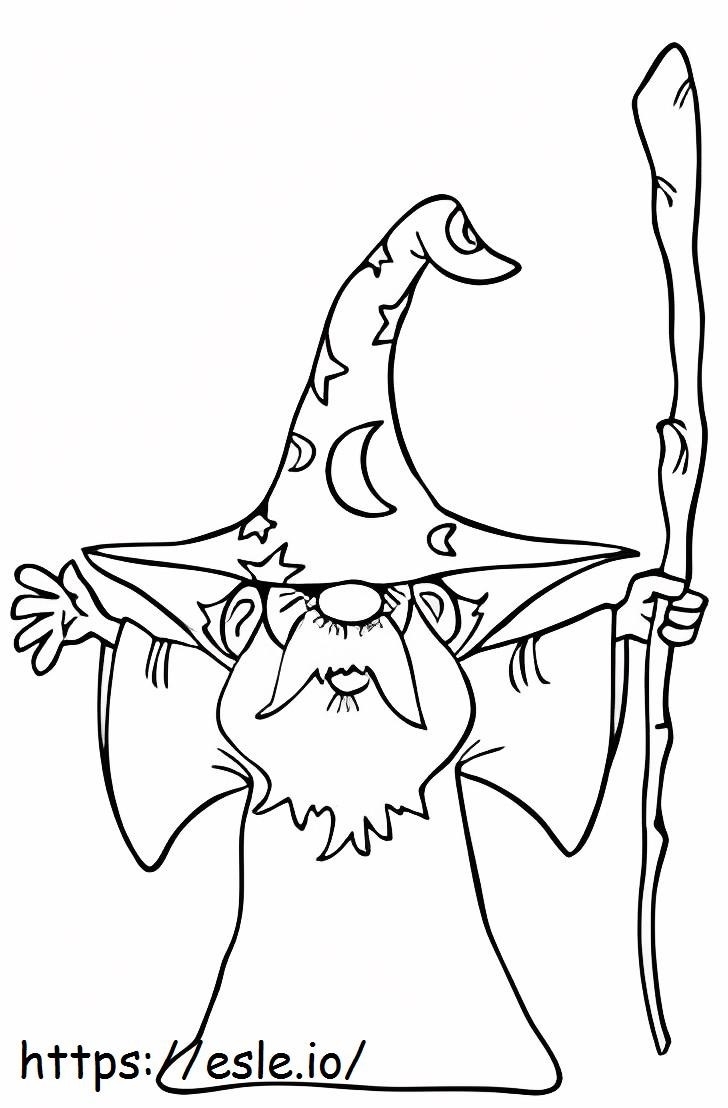 Little Old Wizard Coloring Page