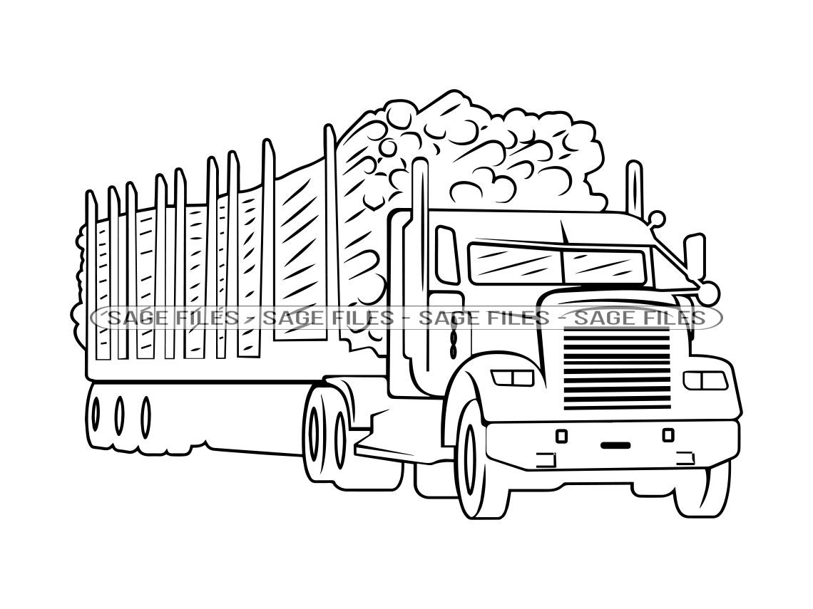 Logging Truck Outline 9 SVG Truck SVG Trucking Svg Logging Svg Truck Clipart Truck Files For Cricut Cut Files For Silhouette Png Etsy