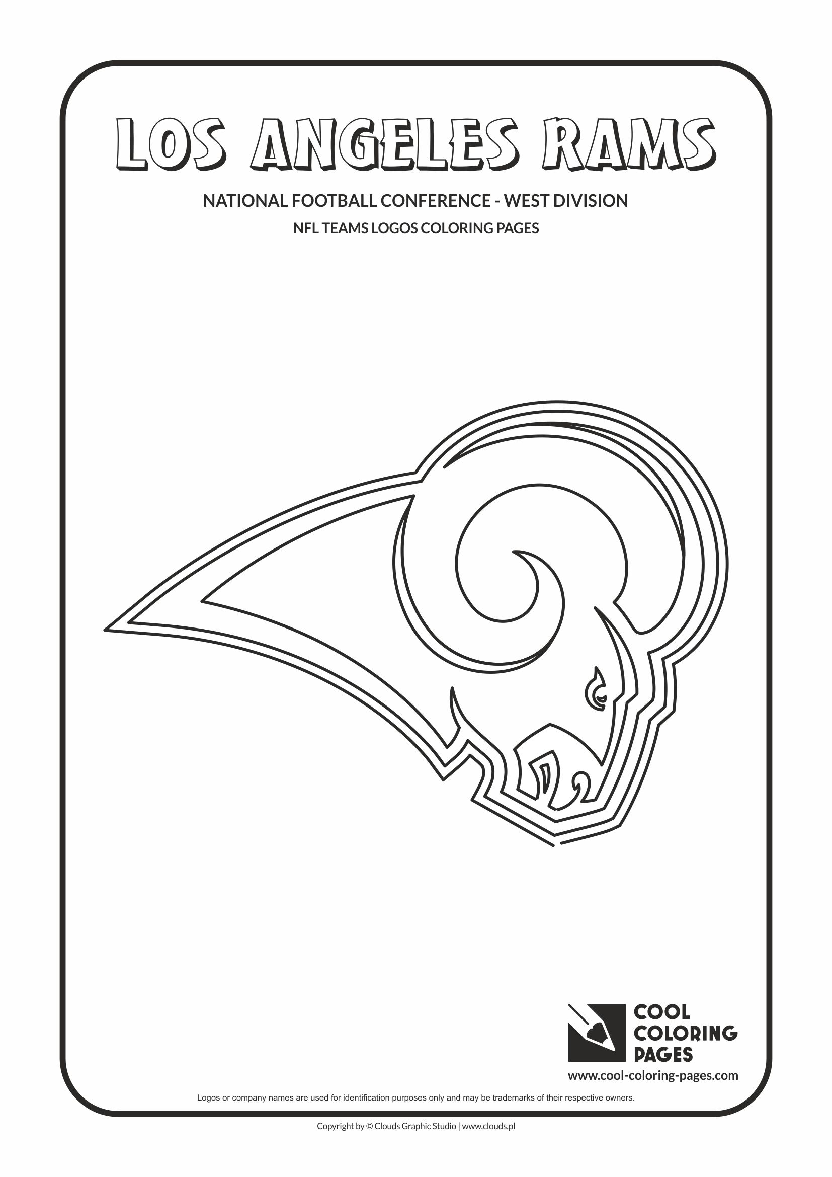 Los Angeles Rams NFL American Football Teams Logos Coloring Pages