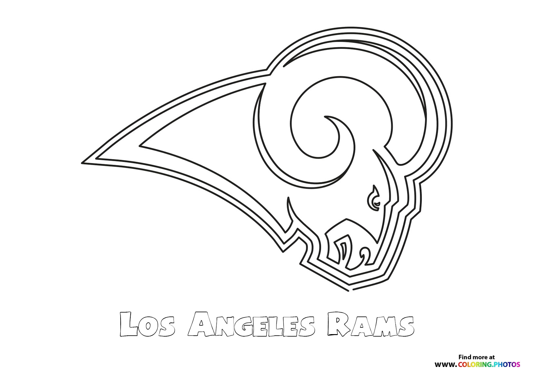 Los Angeles Rams NFL Logo Coloring Pages For Kids