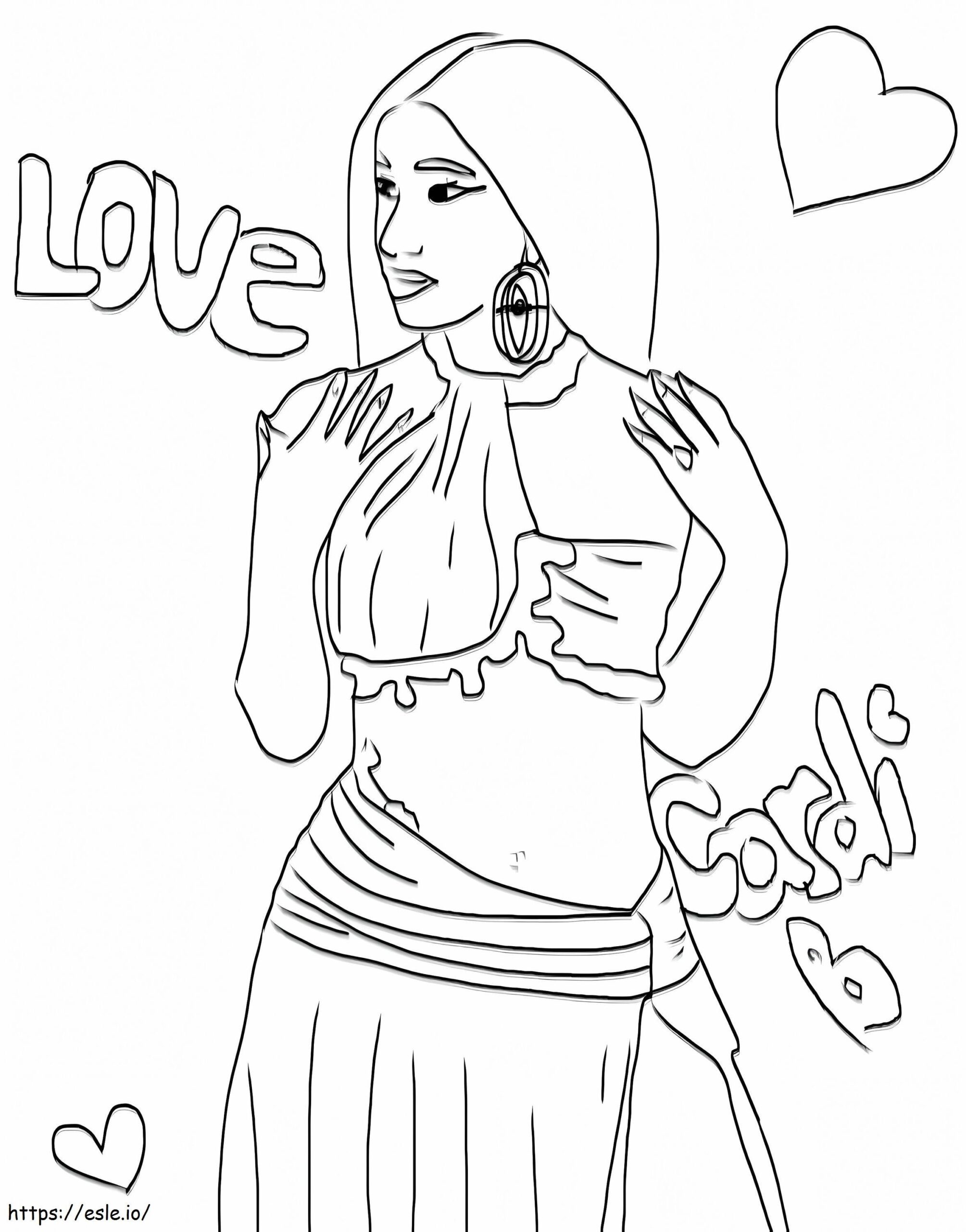 Love Cardi B Coloring Page