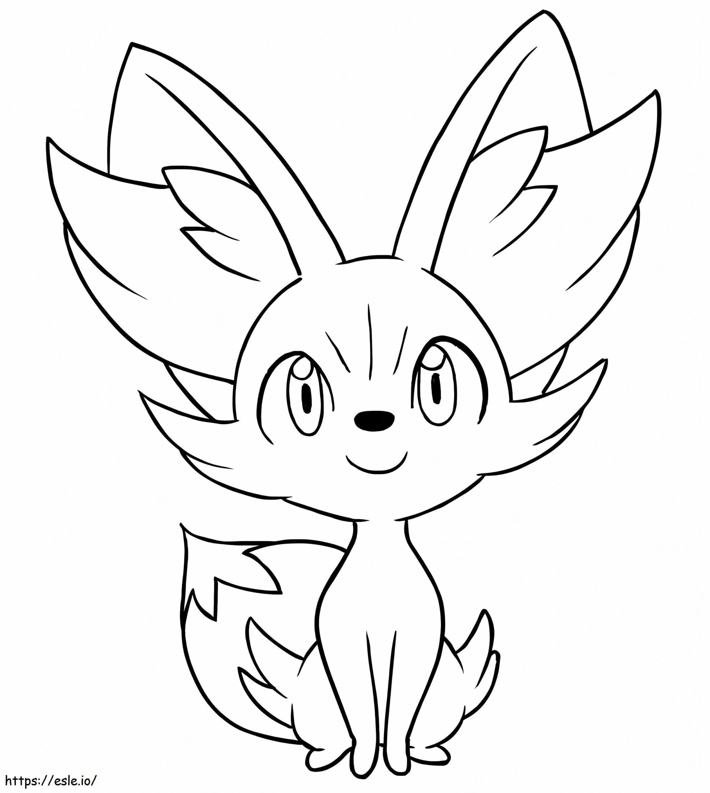 Lovely Fennekin Coloring Page