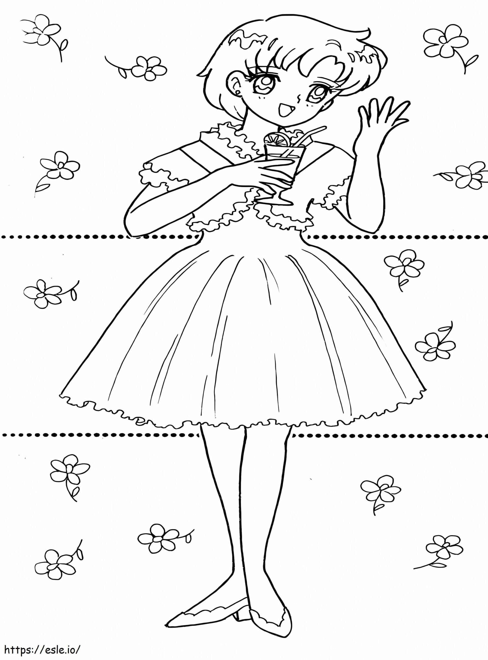 Lovely Sailor Mercury Coloring Page