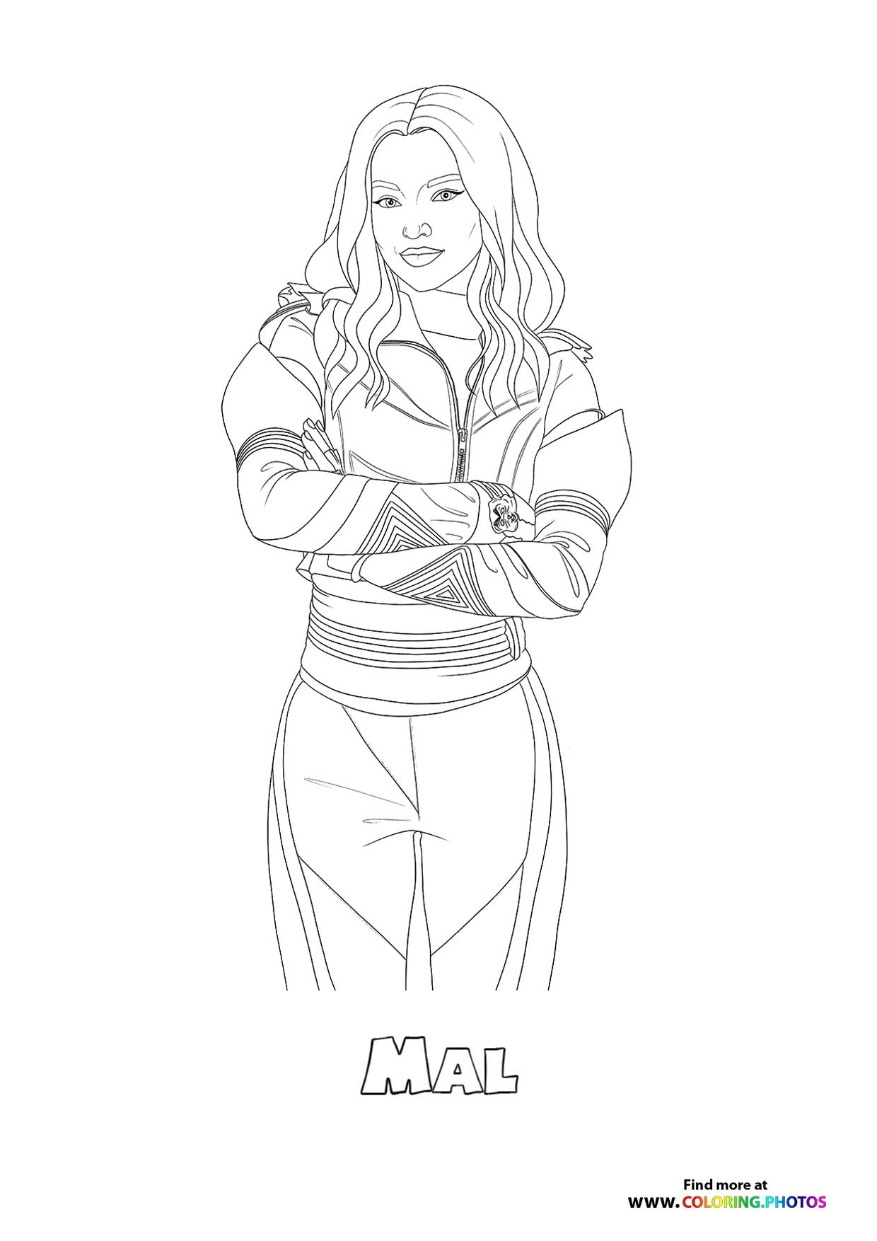 Mal From Descendants Coloring Pages For Kids