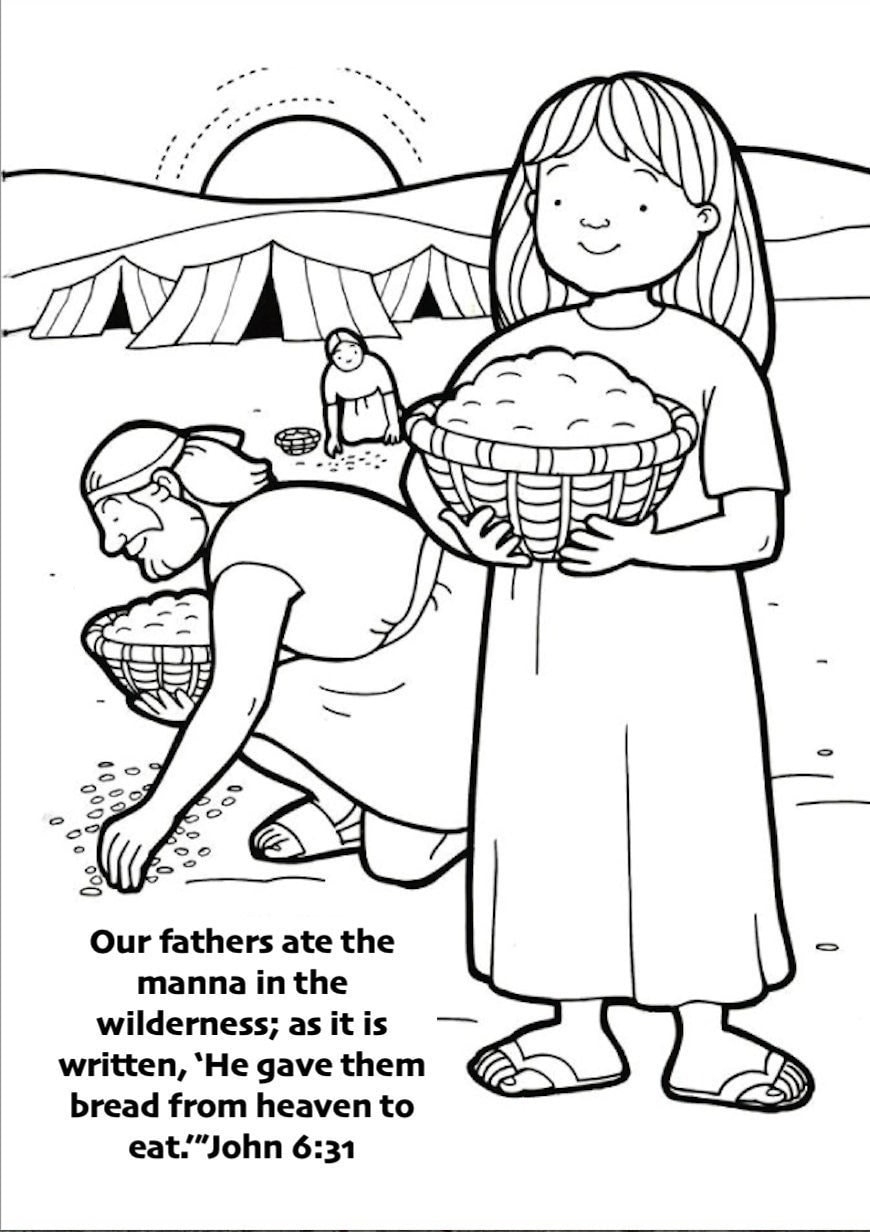 Manna From Heaven Coloring Page Etsy