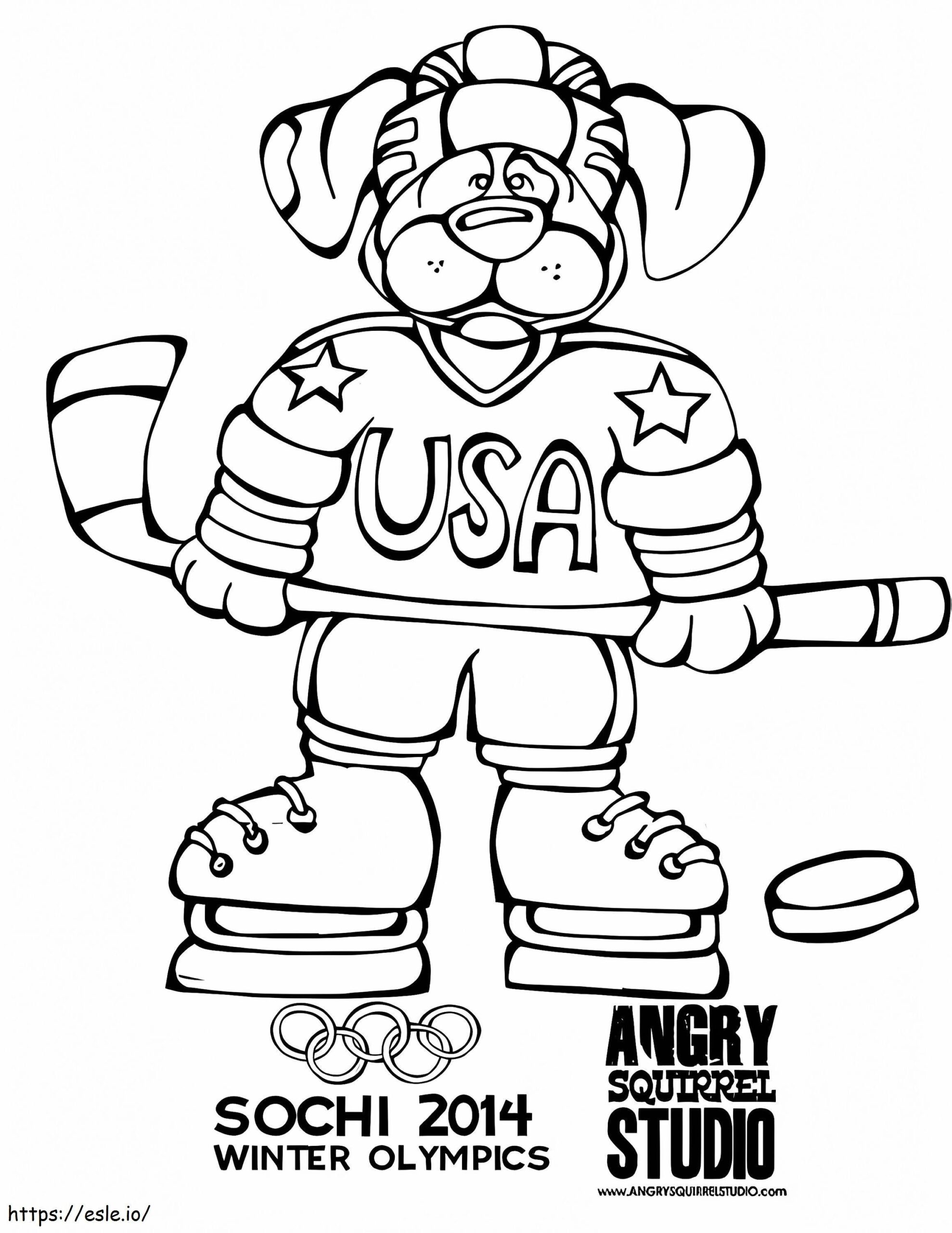 Mascot Of The Sochi 2014 Winter Olympics Coloring Page