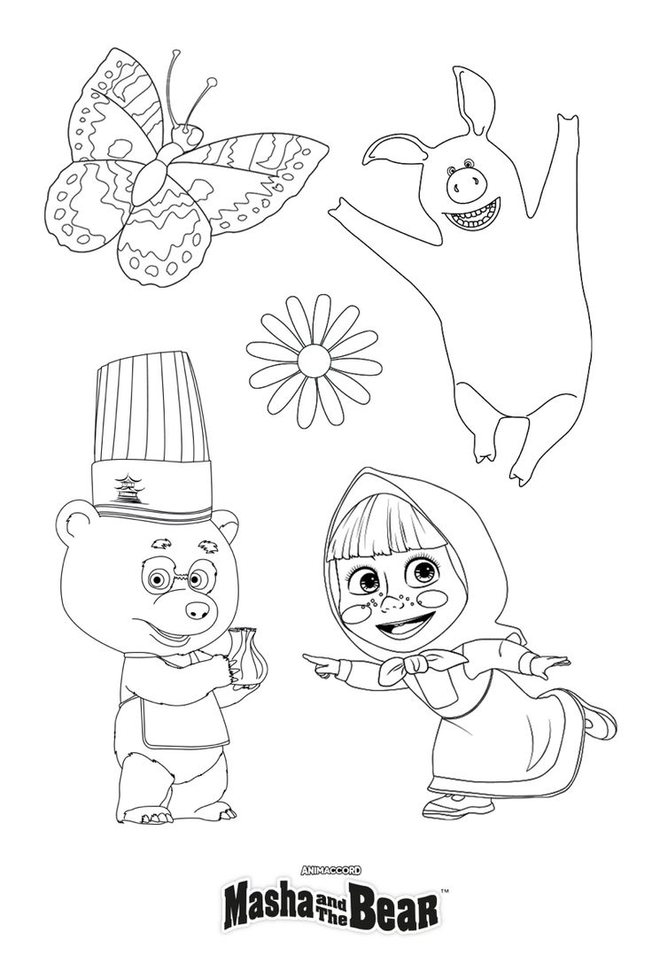 Masha And The Bear Coloring Pages