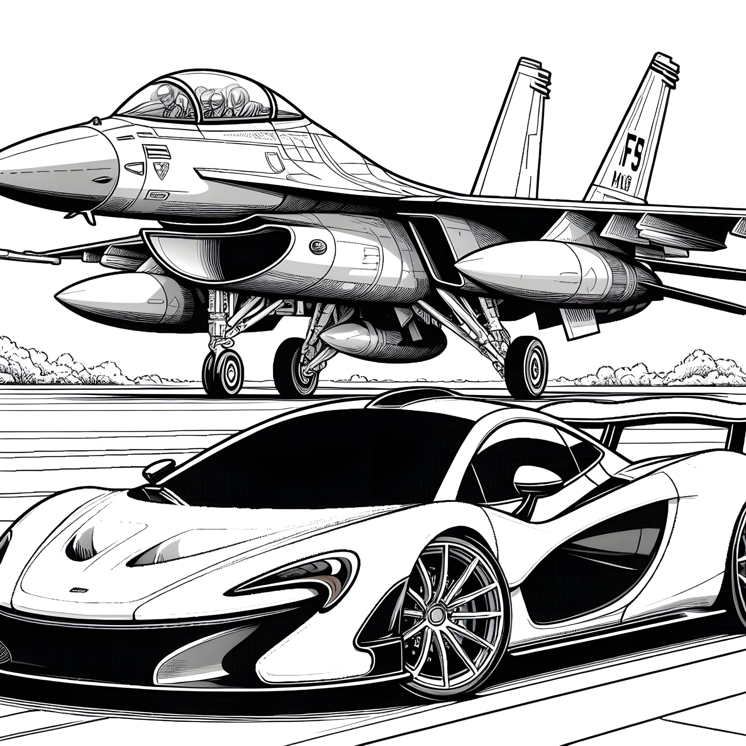 Mclaren P1 Coloring Book High Resolution PDF Download Etsy
