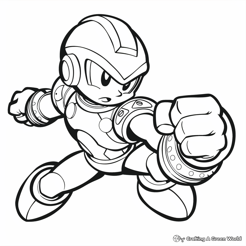 Mega Man Coloring Pages Free Printable 
