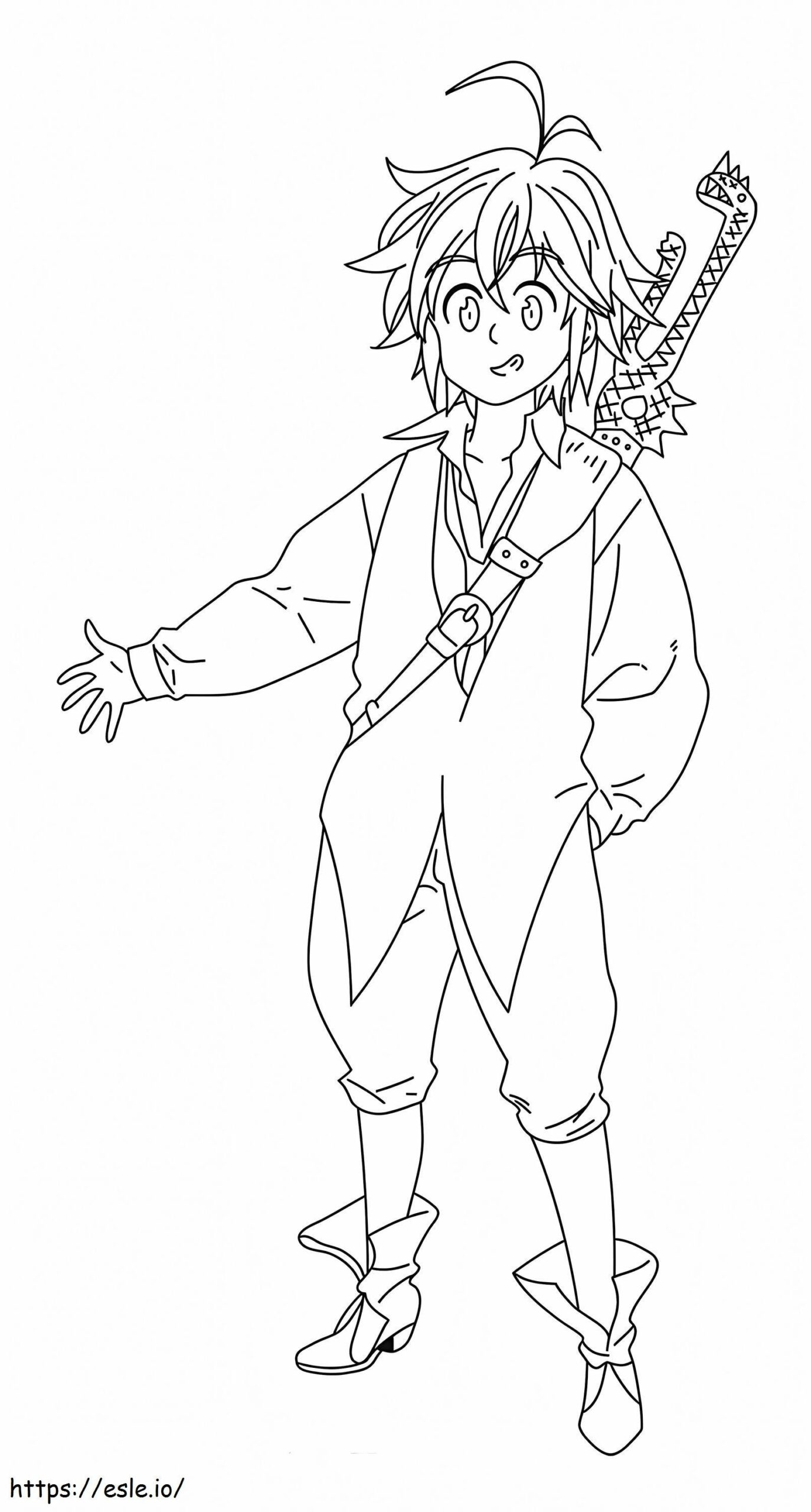 Meliodas Is The Leader Of The Seven Deadly Sins Coloring Page