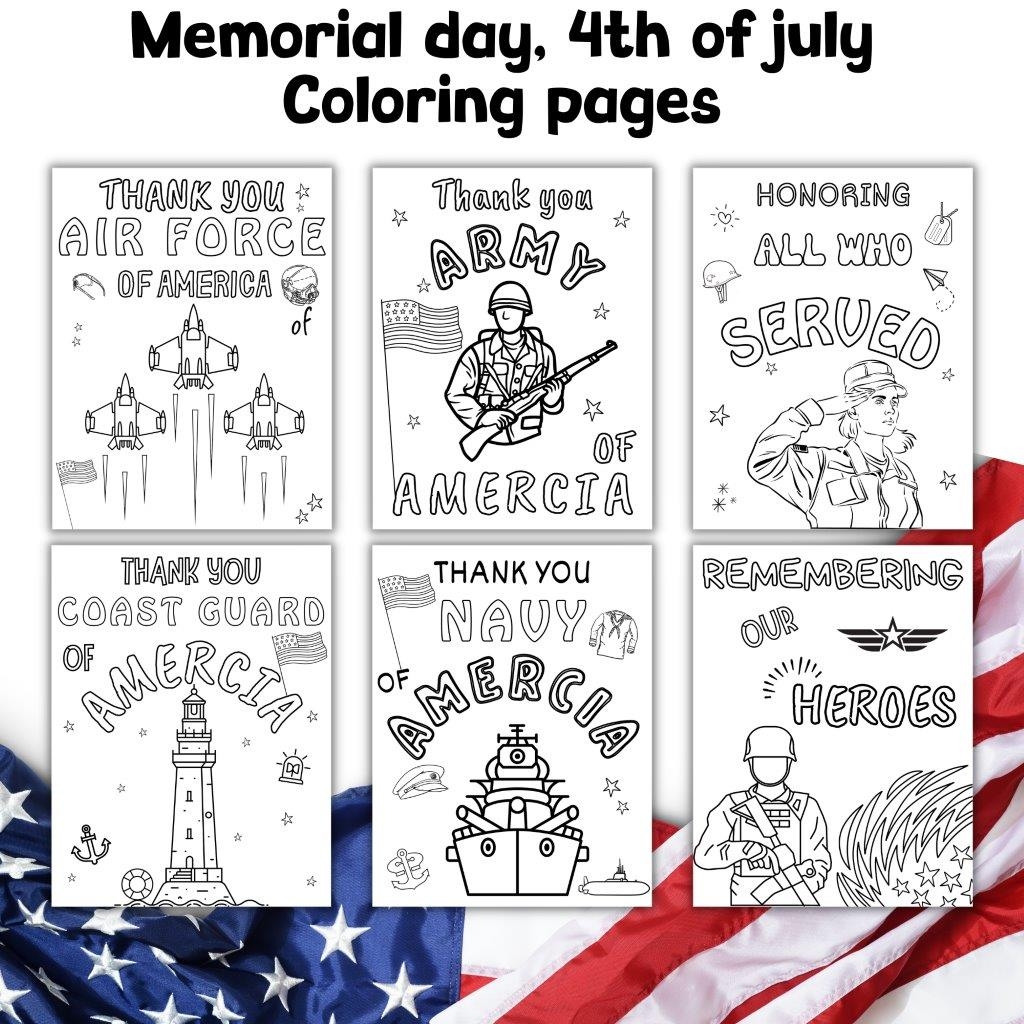 Memorial Day Coloring Pages 4th Of July USA Patriotic Made By Teachers