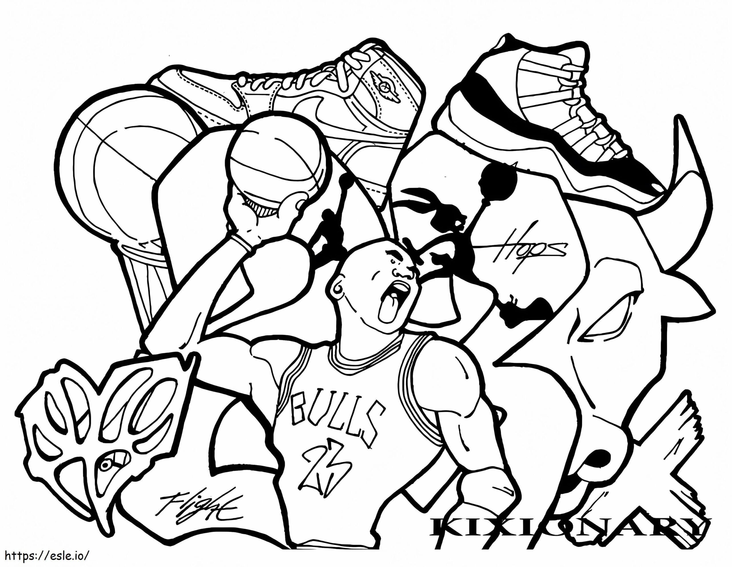 Michael Jordan Street Art Coloring Page