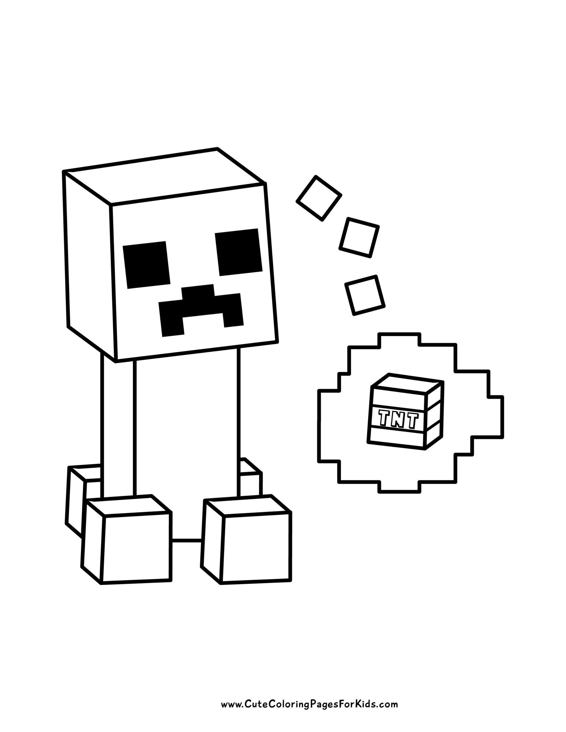 Creeper Face Free Printing And Coloring Image