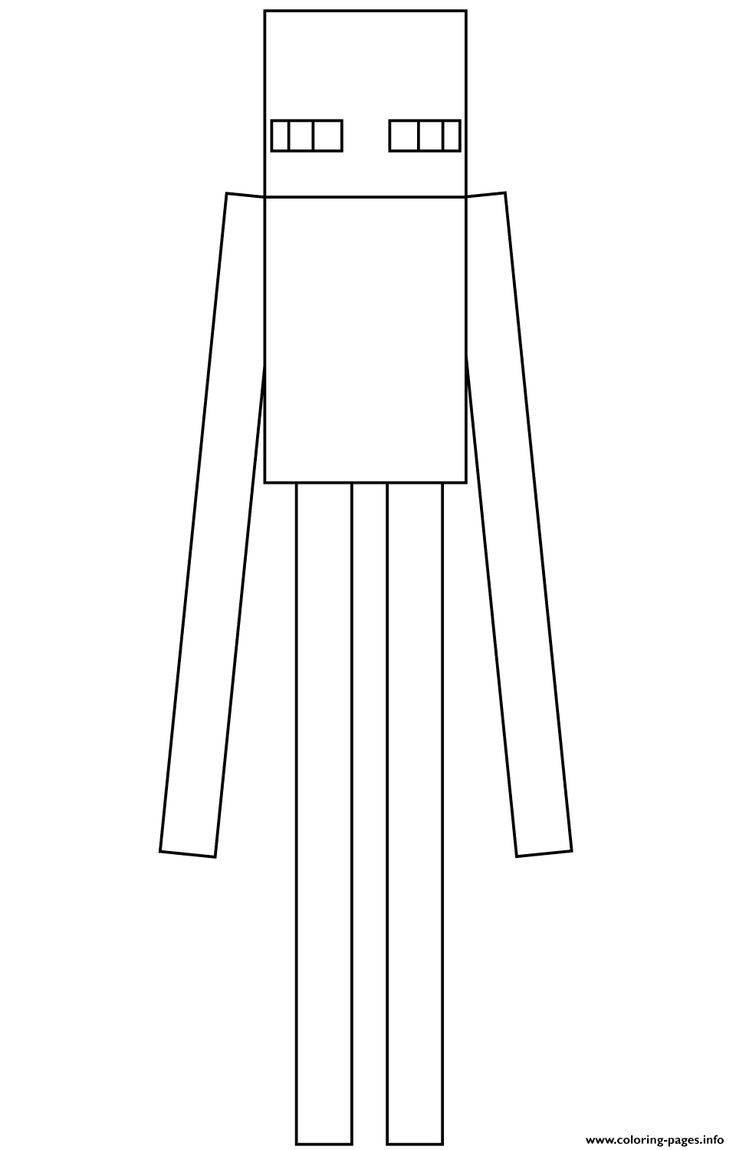 Minecraft Enderman Coloring Page Printable