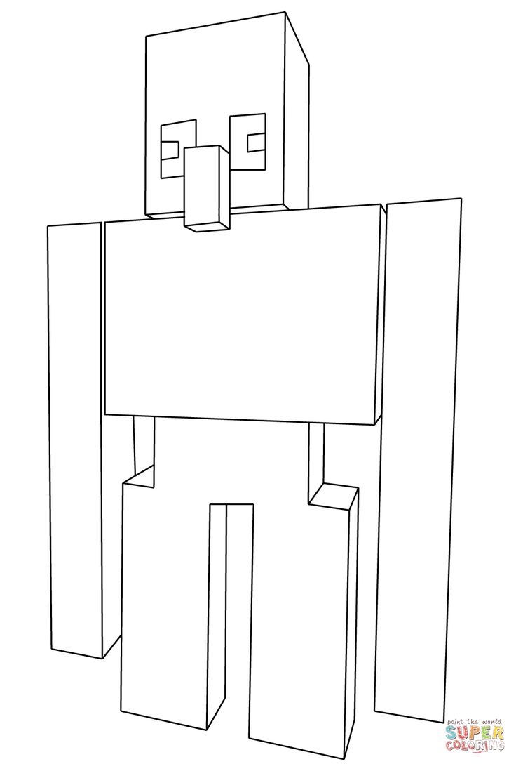 Minecraft Iron Golem Coloring Page ScribbleFun
