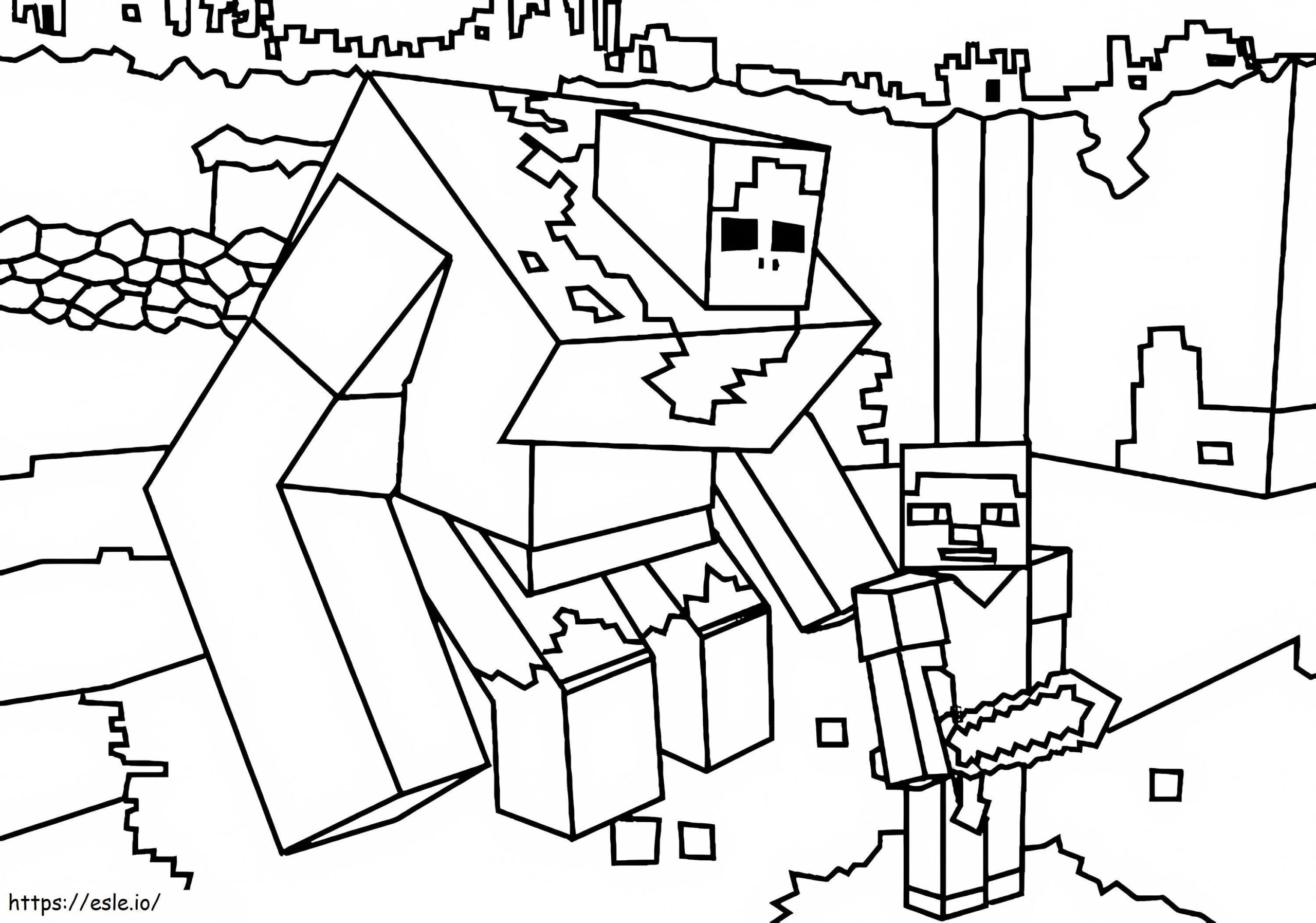 Minecraft Mutant Zombie Coloring Page