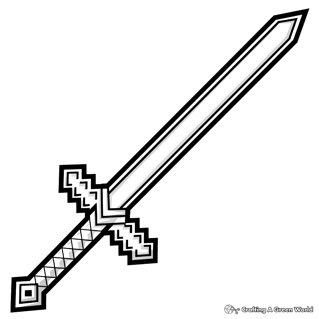 Minecraft Sword Coloring Pages Free Printable 