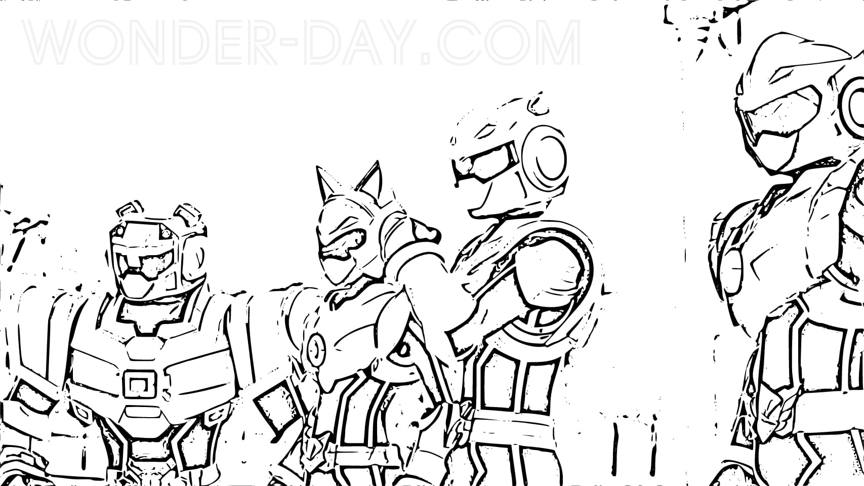 Characters From Miniforce Coloring Page Printable