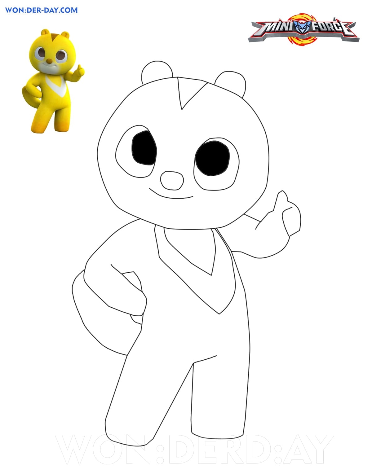 Sammy From Miniforce Coloring Page Printable