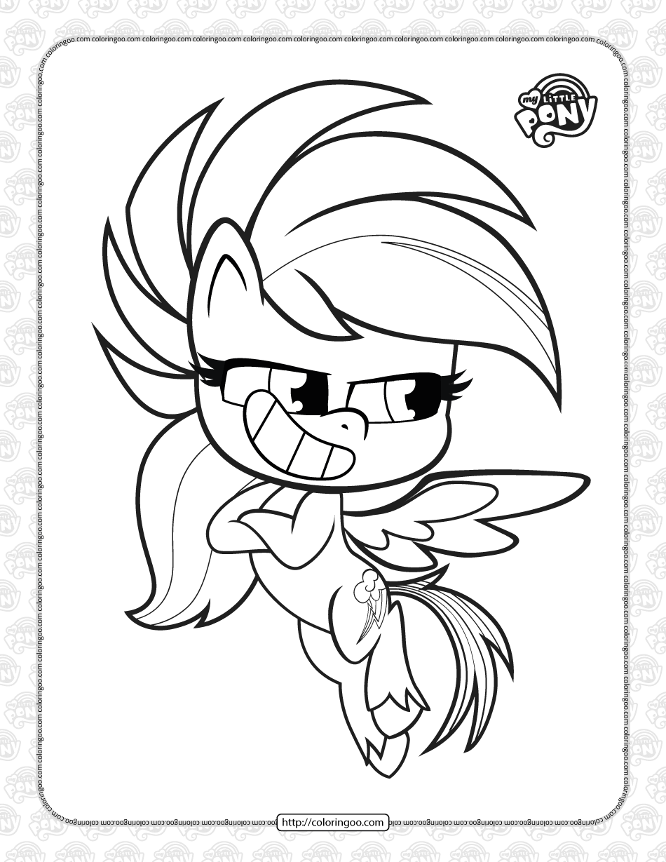 Little Rainbow Dash Coloring Page Printable