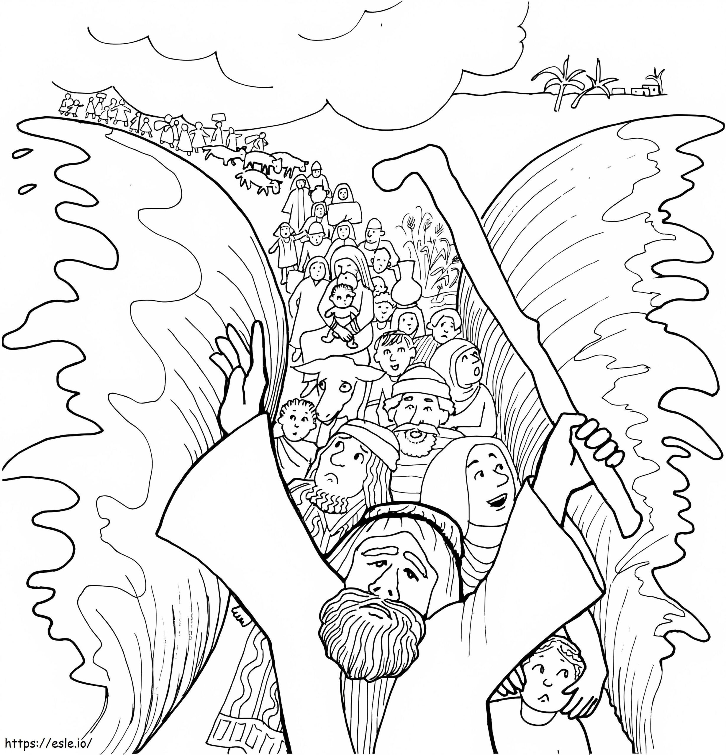 Crossing The Red Sea Coloring Page