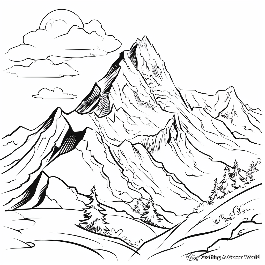Mountains Coloring Pages Printable