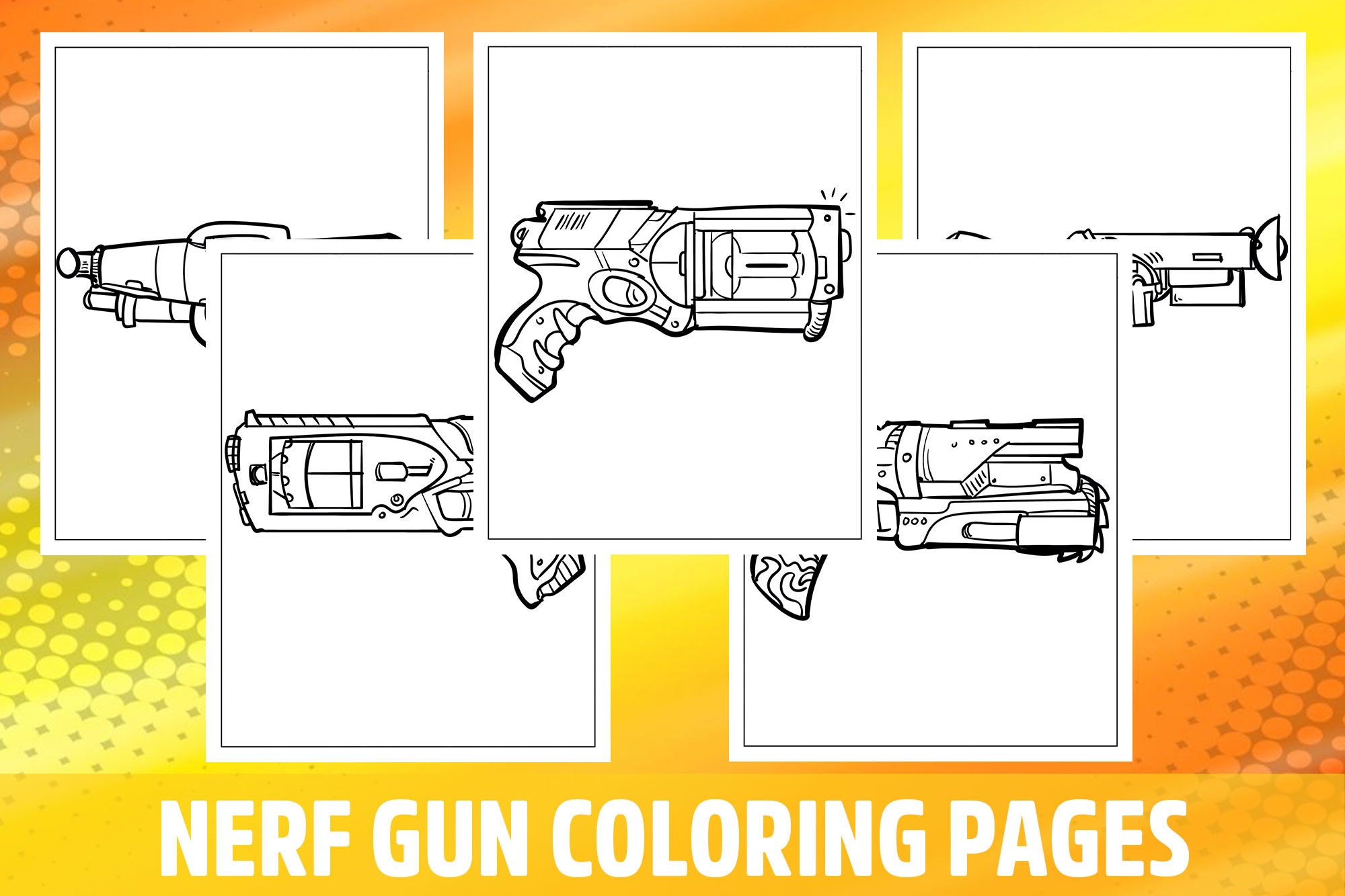 Nerf Gun Coloring Page Printable