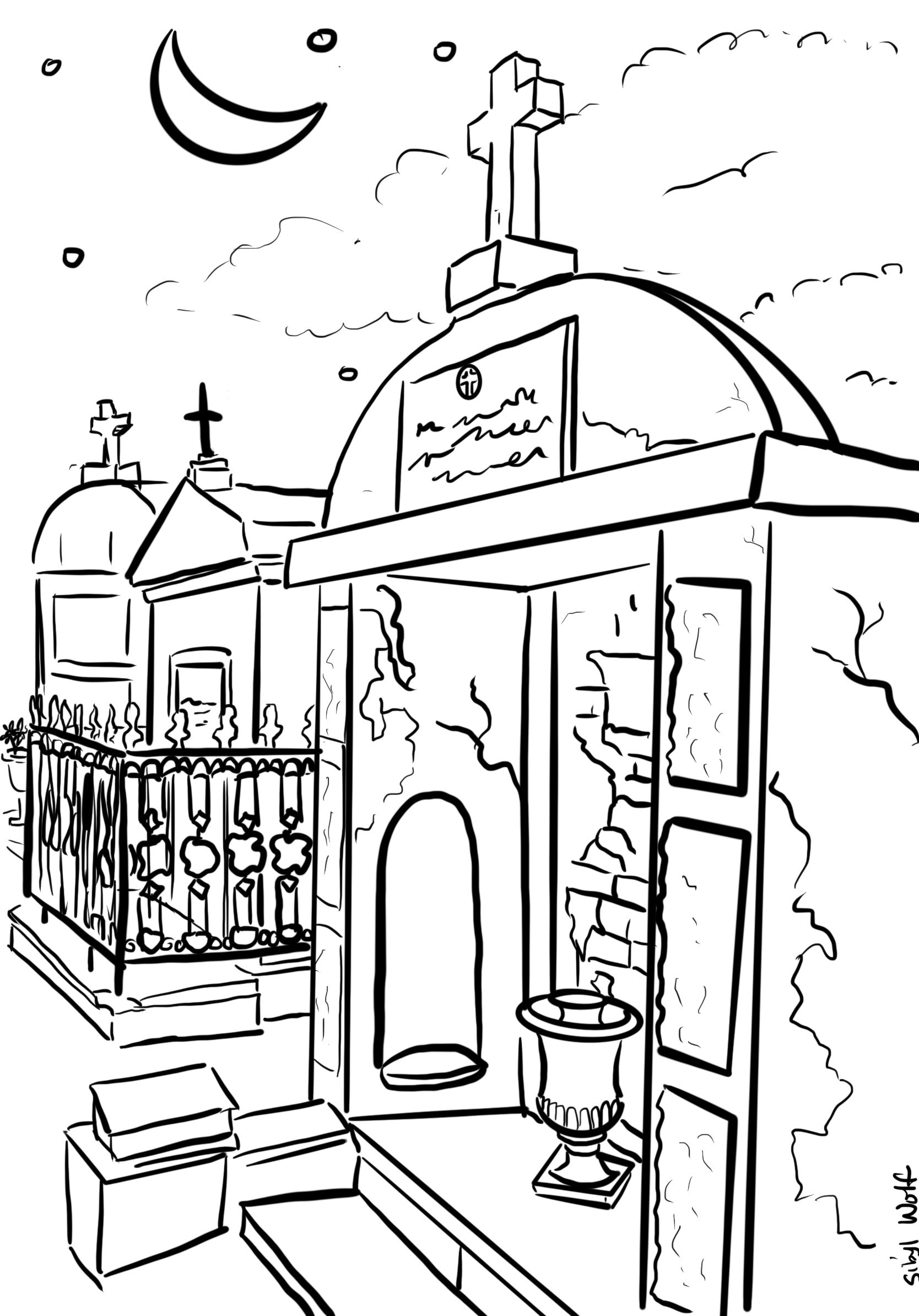 Graveyards Coloring Pages Printable