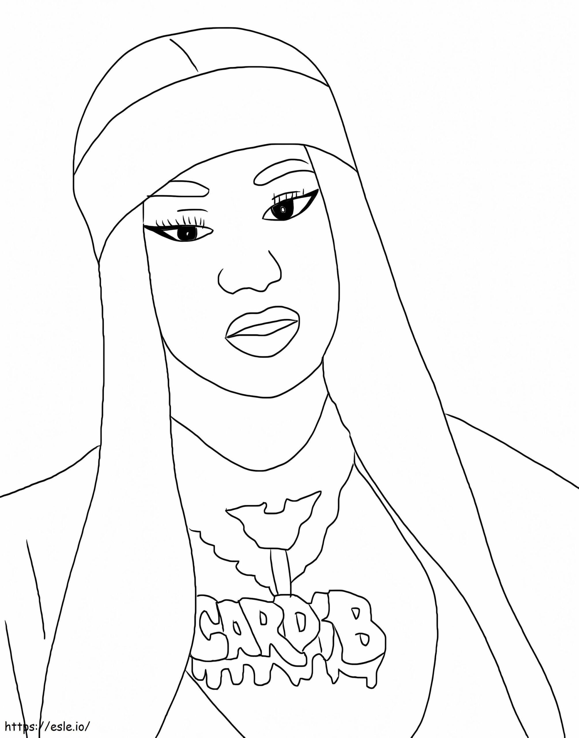 Nice Cardi B Coloring Page