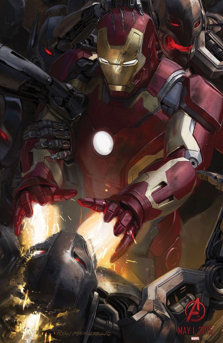 Nice Picture Of Iron Man Fighting Ultron From The Avengers 2 Movie 