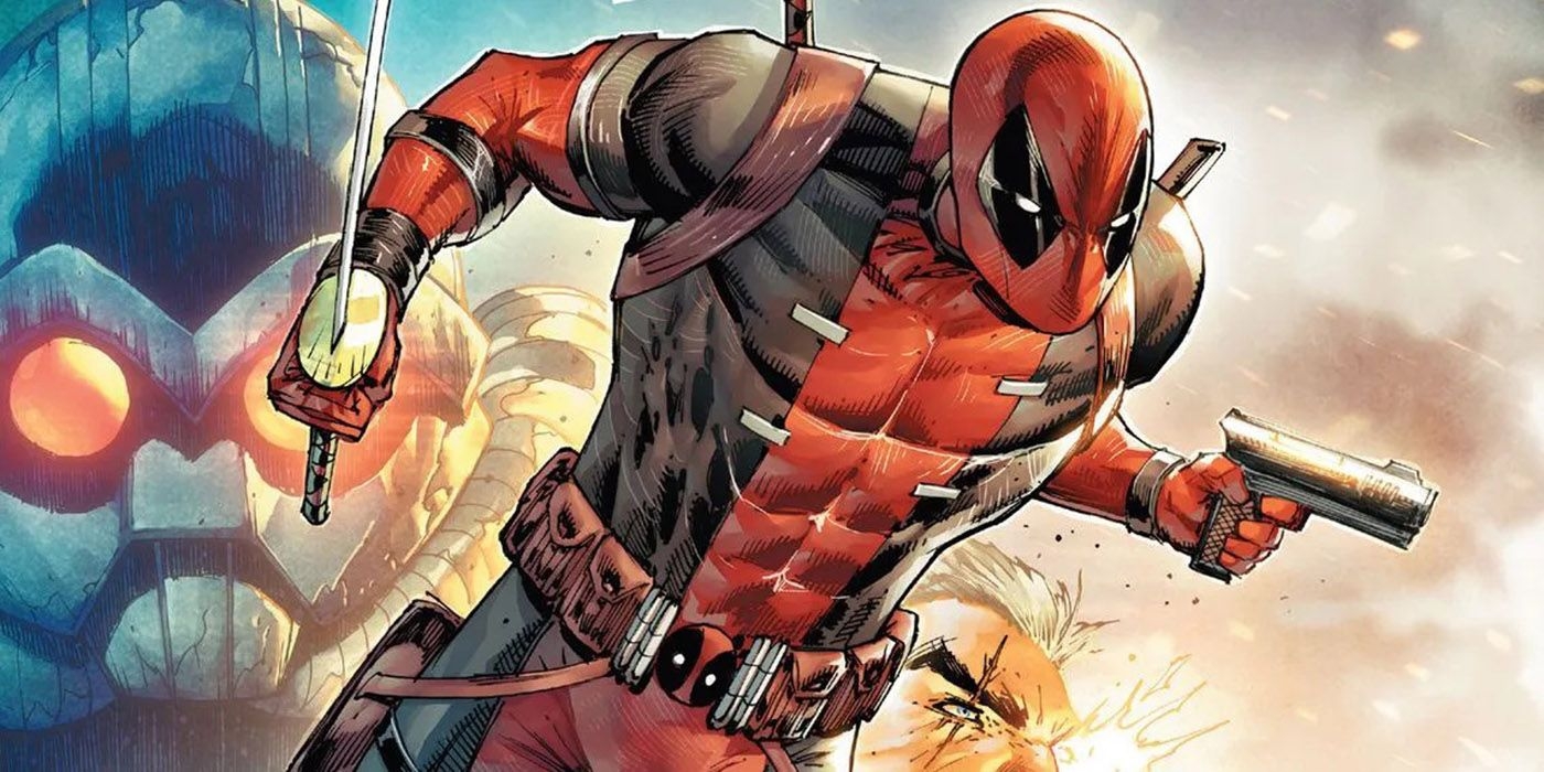 Deadpool Holding Huge Gun And Katana