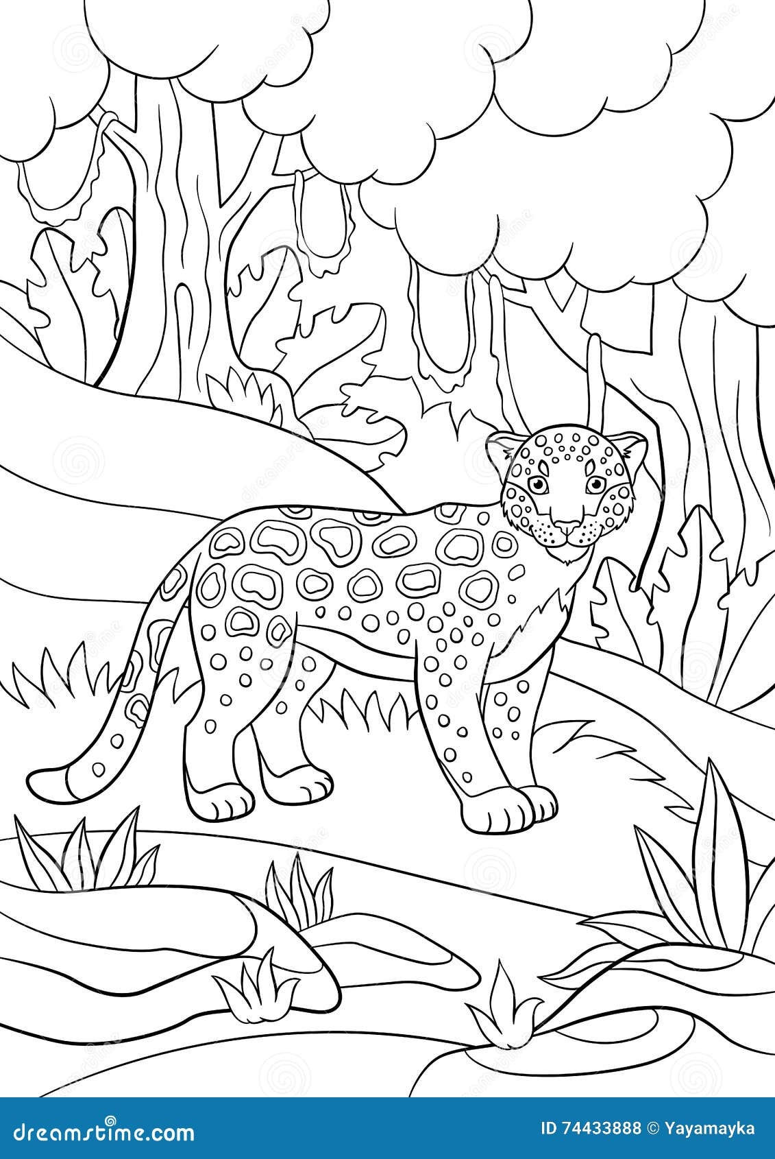 Black Panther In The Forest Coloring In
