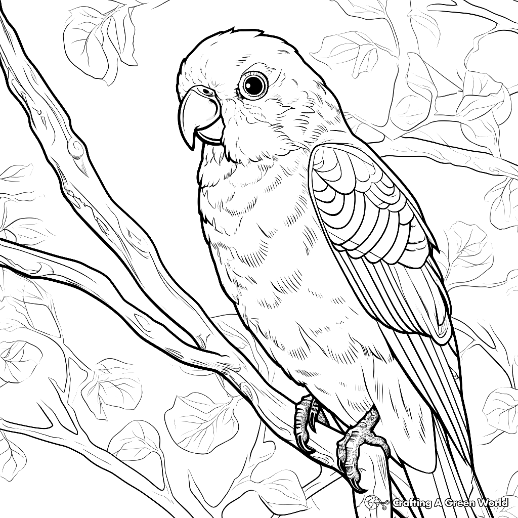 Parakeet Coloring Pages Free Printable 