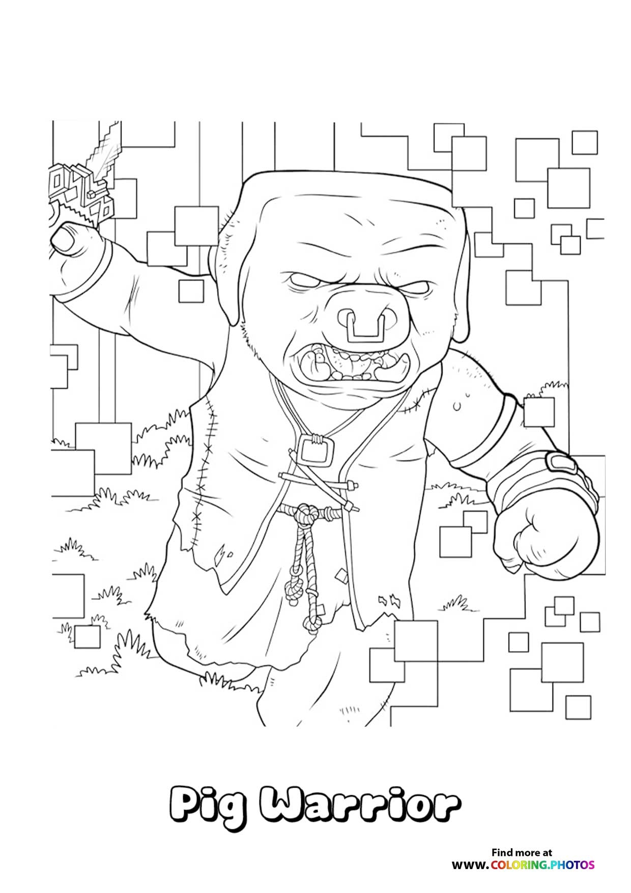 Minecraft Pig Coloring Page Printable