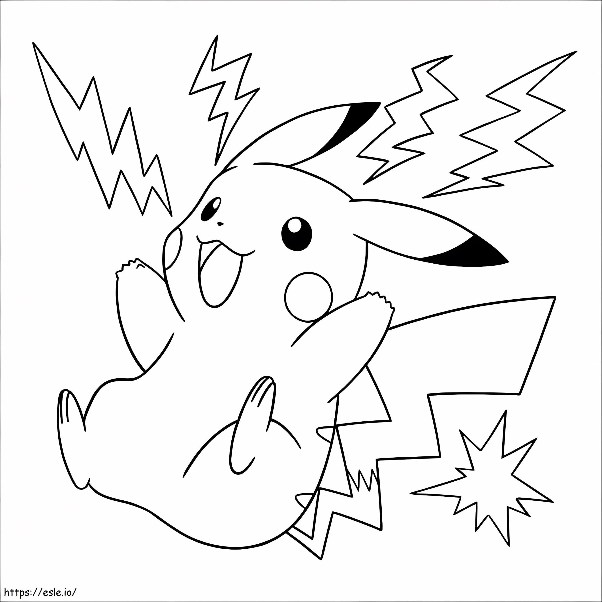 Pikachu Happy Coloring Page
