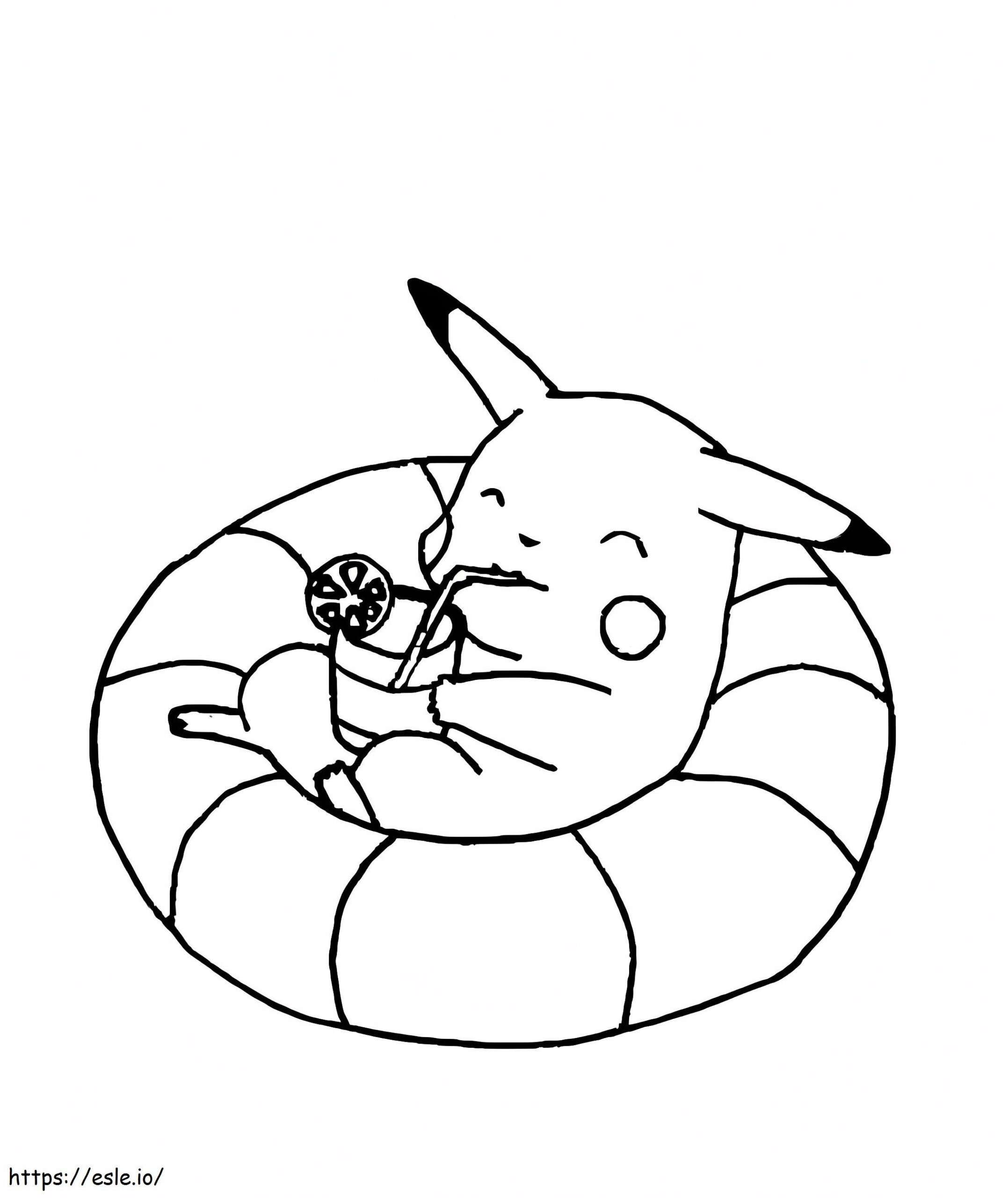 Pikachu Stops Coloring Page