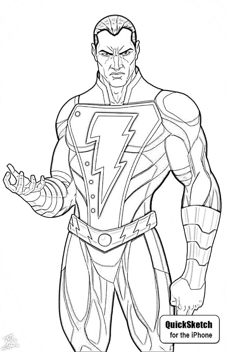Cartoon Shazam Coloring Page Printable