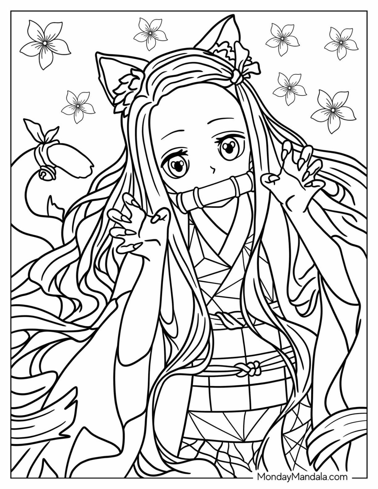 Nezuko Coloring Coloring Pages Printable