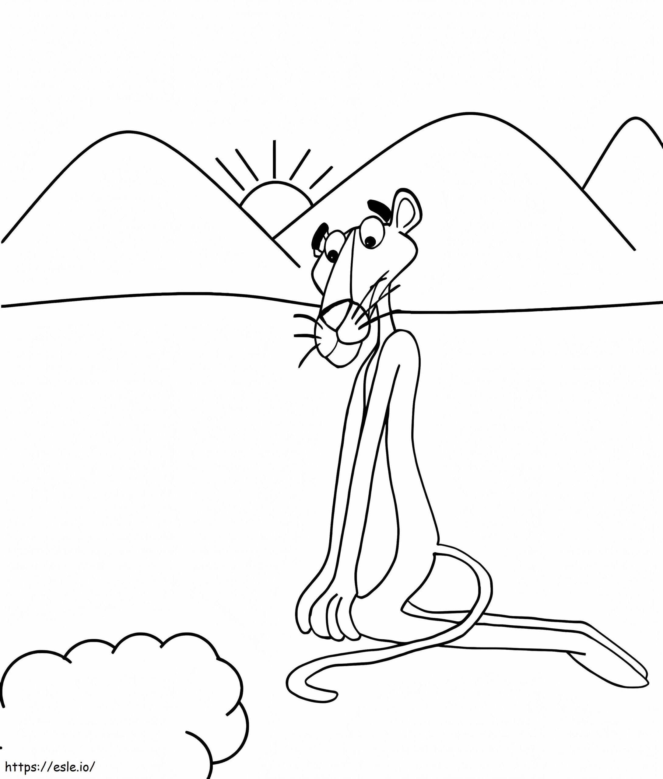 Pink Panther And Montian Coloring Page