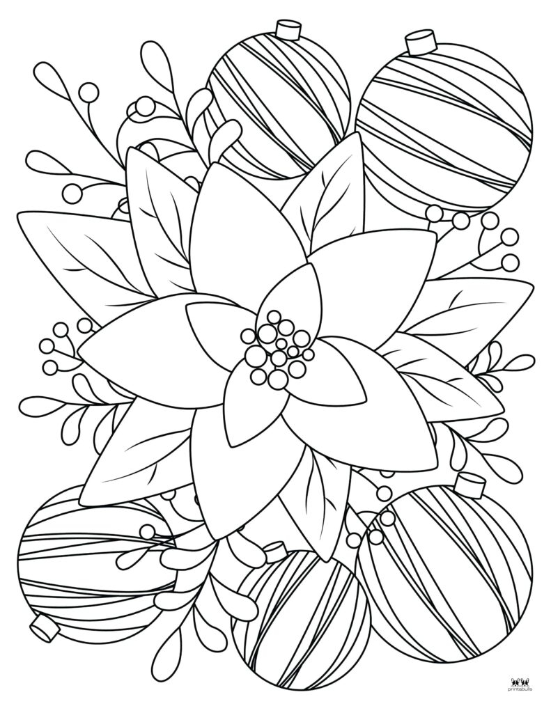 Poinsettia Coloring Pages Templates FREE Printabulls